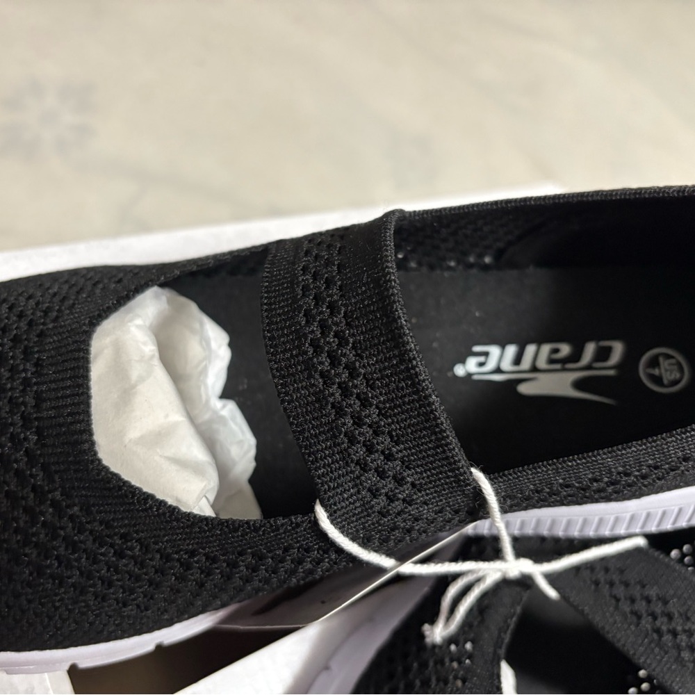 Trane Women's Black Athletic Slip-On Shoes - Picture 5 of 11